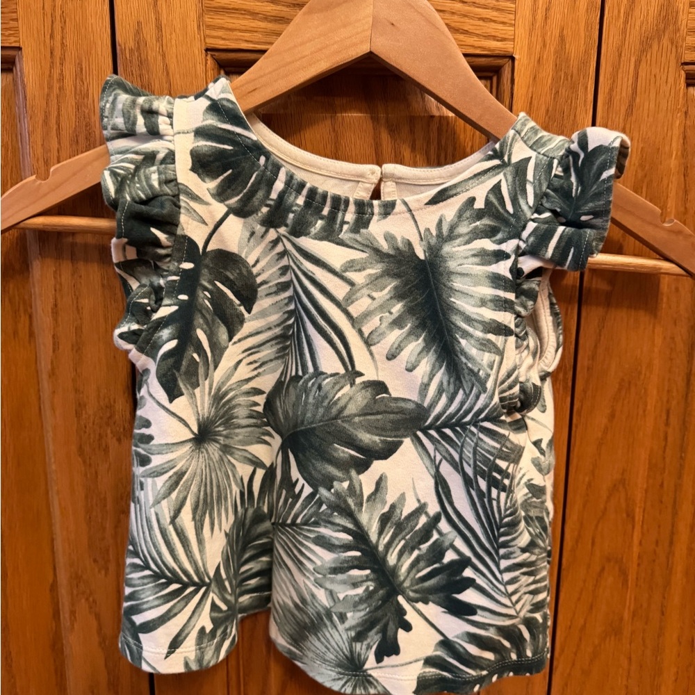 Janie and Jack Tropical Green Leaf Tee